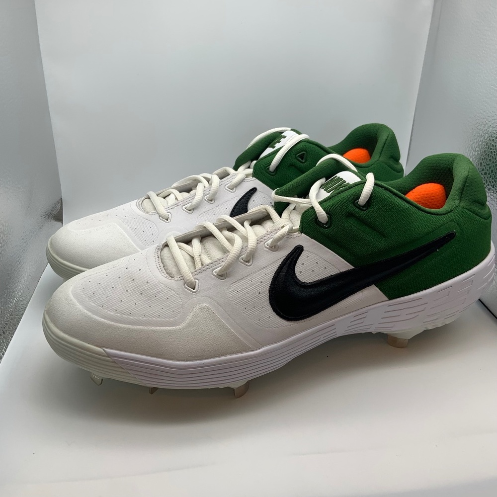 Nike Air Zoom Dragon Low Men's Metal Baseball Cleats White/Green Size 15